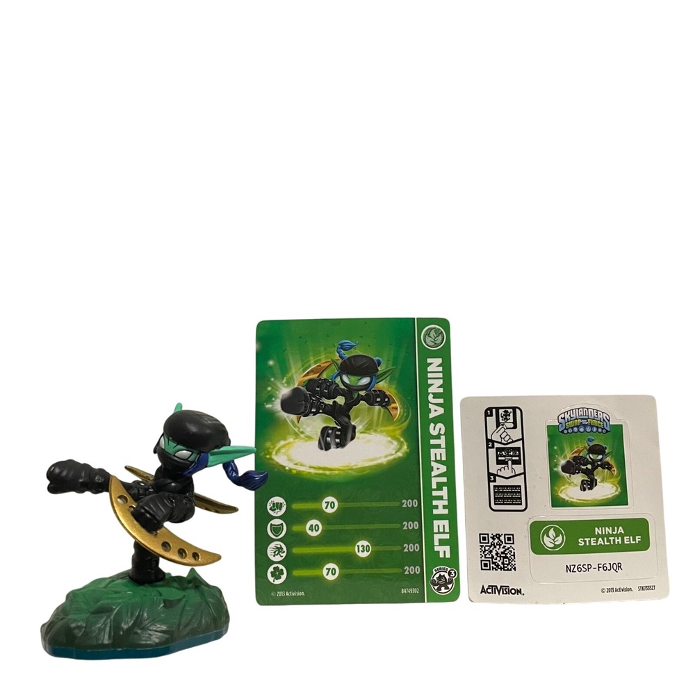 Skylanders Swap Force Ninja Stealth Elf‎ Figure with Card + Sticker